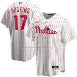 Camiseta Beisbol Hombre Philadelphia Phillies Rhys Hoskins Primera Replica Blanco
