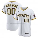 Camiseta Beisbol Hombre Pittsburgh Pirates Primera Autentico Personalizada Blanco