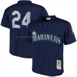Camiseta Beisbol Hombre Seattle Mariners Ken Griffey Jr. Mitchell & Ness Cooperstown Collection Mesh Batting Practice Azul