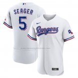 Camiseta Beisbol Hombre Texas Rangers Corey Seager Primera Autentico Blanco