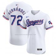 Camiseta Beisbol Hombre Texas Rangers Jonathan Hernandez Primera Elite Blanco