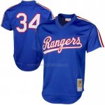 Camiseta Beisbol Hombre Texas Rangers Nolan Ryan Mitchell & Ness 1989 Autentico Cooperstown Collection Mesh Batting Practice Azul