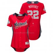 Camiseta Beisbol Mujer All Star 2018 Nick Markakis Primera Run Derby National League Rojo