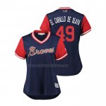 Camiseta Beisbol Mujer Atlanta Braves Julio Teheran 2018 LLWS Players Weekend El Caballo De Olaya Azul Camiseta Beisbol Mujer Atlanta Braves Julio Teheran 2018 LLWS Players Weekend El Caballo De Olaya Azul