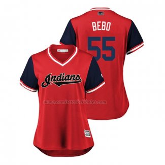 Camiseta Beisbol Mujer Cleveland Indians Roberto Perez 2018 LLWS Players Weekend Bebo Rojo