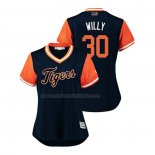 Camiseta Beisbol Mujer Detroit Tigers Alex Wilson 2018 LLWS Players Weekend Willy Azul