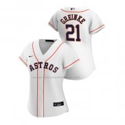 Camiseta Beisbol Mujer Houston Astros Zack Greinke Replica Primera 2020 Blanco