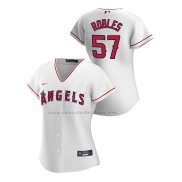 Camiseta Beisbol Mujer Los Angeles Angels Hansel Robles Replica Primera 2020 Blanco