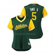 Camiseta Beisbol Mujer Oakland Athletics Jake Smolinski 2018 LLWS Players Weekend Smo $ Green