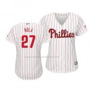 Camiseta Beisbol Mujer Philadelphia Phillies Aaron Nola Cool Base Primera Blanco