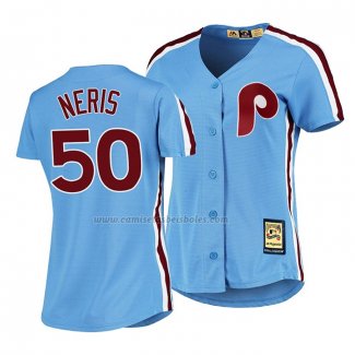 Camiseta Beisbol Mujer Philadelphia Phillies Hector Neris Cooperstown Collection Road Azul