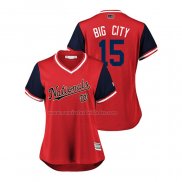 Camiseta Beisbol Mujer Washington Nationals Matt Adams 2018 LLWS Players Weekend Big City Rojo