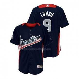 Camiseta Beisbol Nino All Star 2018 Jed Lowrie Primera Run Derby American League Azul