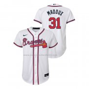 Camiseta Beisbol Nino Atlanta Braves Greg Maddux Replica Primera Blanco