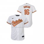 Camiseta Beisbol Nino Baltimore Orioles Trey Mancini Replica Primera Blanco