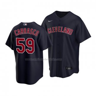 Camiseta Beisbol Nino Cleveland Guardians Carlos Carrasco Replica Alterno 2020 Azul