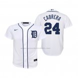 Camiseta Beisbol Nino Detroit Tigers Miguel Cabrera Replica Primera Blanco