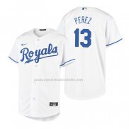 Camiseta Beisbol Nino Kansas City Royals Salvador Perez Replica Primera Blanco