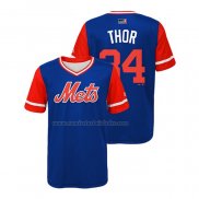 Camiseta Beisbol Nino New York Mets Noah Syndergaard 2018 LLWS Players Weekend Thor Azul