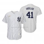 Camiseta Beisbol Nino New York Yankees Miguel Andujar Cooperstown Collection Primera Blanco