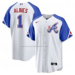 Camiseta Beisbol Hombre Atlanta Braves Ozzie Albies 2023 City Connect Replica Blanco