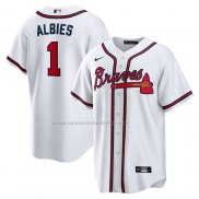 Camiseta Beisbol Hombre Atlanta Braves Ozzie Albies Primera Replica Blanco