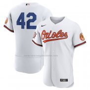 Camiseta Beisbol Hombre Baltimore Orioles Jackie Robinson Autentico Blanco