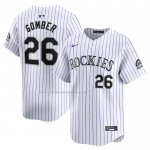 Camiseta Beisbol Hombre Colorado Rockies Austin Gomber Primera Limited Blanco Camiseta Beisbol Hombre Colorado Rockies Austin Gomber Primera Limited Blanco