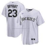 Camiseta Beisbol Hombre Colorado Rockies Kris Bryant Replica Violeta Blanco