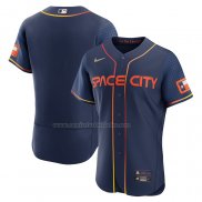 Camiseta Beisbol Hombre Houston Astros 2022 City Connect Autentico Azul
