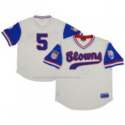 Camiseta Beisbol Hombre Indianapolis Clowns 5 Rings & Crwns Mesh Replica V-Neck Crema