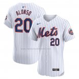 Camiseta Beisbol Hombre New York Mets Pete Alonso Primera Elite Blanco