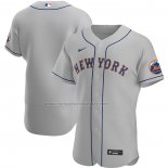 Camiseta Beisbol Hombre New York Mets Road Autentico Gris