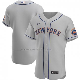 Camiseta Beisbol Hombre New York Mets Road Autentico Gris