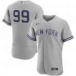Camiseta Beisbol Hombre New York Yankees Aaron Judge Road Autentico Gris