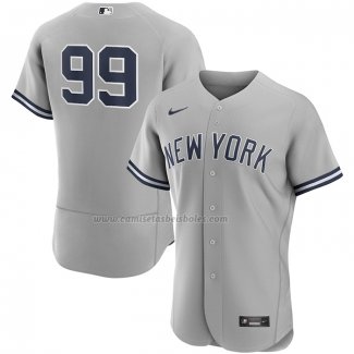 Camiseta Beisbol Hombre New York Yankees Aaron Judge Road Autentico Gris