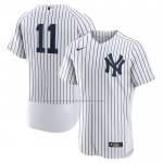 Camiseta Beisbol Hombre New York Yankees Anthony Volpe Primera Autentico Blanco Azul