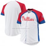 Camiseta Beisbol Hombre Philadelphia Phillies Big & Tall Full Snap Blanco