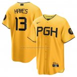 Camiseta Beisbol Hombre Pittsburgh Pirates KeBryan Hayes 2023 City Connect Replica Oro