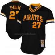 Camiseta Beisbol Hombre Pittsburgh Pirates Kent Tekulve Mitchell & Ness 1982 Cooperstown Collection Autentico Practice Negro