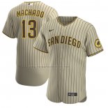 Camiseta Beisbol Hombre San Diego Padres Manny Machado Alterno Autentico Marron