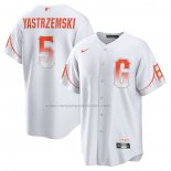 Camiseta Beisbol Hombre San Francisco Giants Mike Yastrzemski 2021 City Connect Replica Blanco