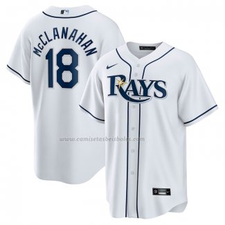 Camiseta Beisbol Hombre Tampa Bay Rays Shane McClanahan Primera Replica Blanco