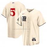 Camiseta Beisbol Hombre Texas Rangers Corey Seager 2023 City Connect Replica Crema