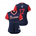 Camiseta Beisbol Mujer Atlanta Braves Johan Camargo 2018 LLWS Players Weekend Jc Azul Camiseta Beisbol Mujer Atlanta Braves Johan Camargo 2018 LLWS Players Weekend Jc Azul