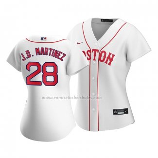 Camiseta Beisbol Mujer Boston Red Sox J.d. Martinez Replica 2021 Blanco