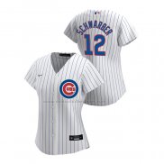 Camiseta Beisbol Mujer Chicago Cubs Kyle Schwarber Replica Primera 2020 Blanco