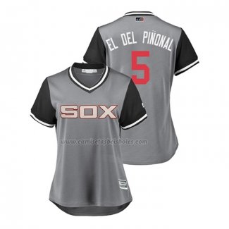 Camiseta Beisbol Mujer Chicago White Sox Yolmer Sanchez 2018 LLWS Players Weekend El Del Pinonal Gris