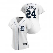 Camiseta Beisbol Mujer Detroit Tigers Miguel Cabrera Replica Primera 2020 Blanco