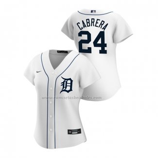 Camiseta Beisbol Mujer Detroit Tigers Miguel Cabrera Replica Primera 2020 Blanco